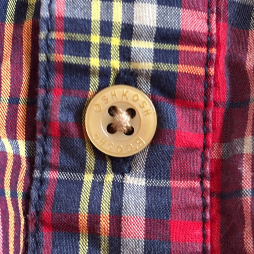 Christmas Plaid Boy Bodysuit Oxford Shirt Oshkosh 12M Christmas Baby Boy